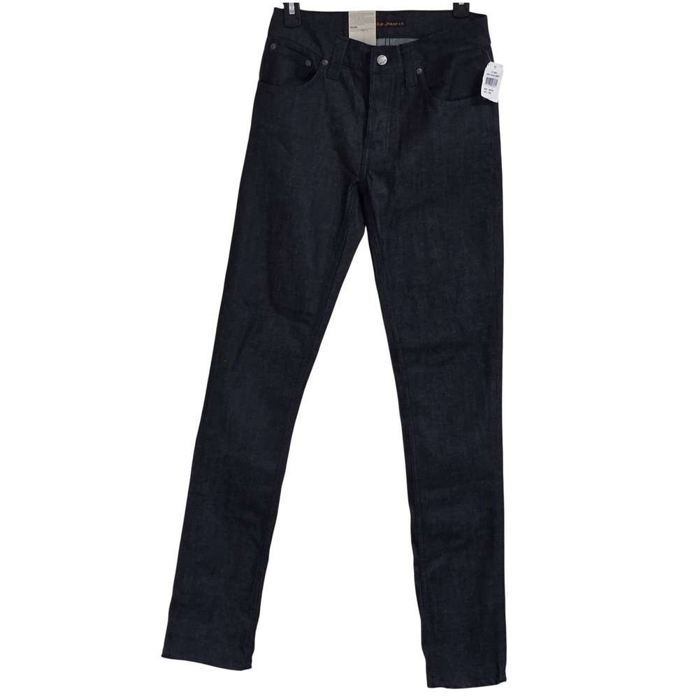 Nudie Jeans Grim Tim Mens 29x34 Dry Navy Dips Organic Cotton Slim Straight New